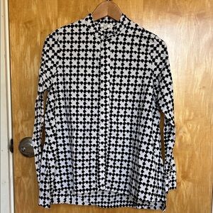 ZURI Black and White Patterned Button-Up Shirt